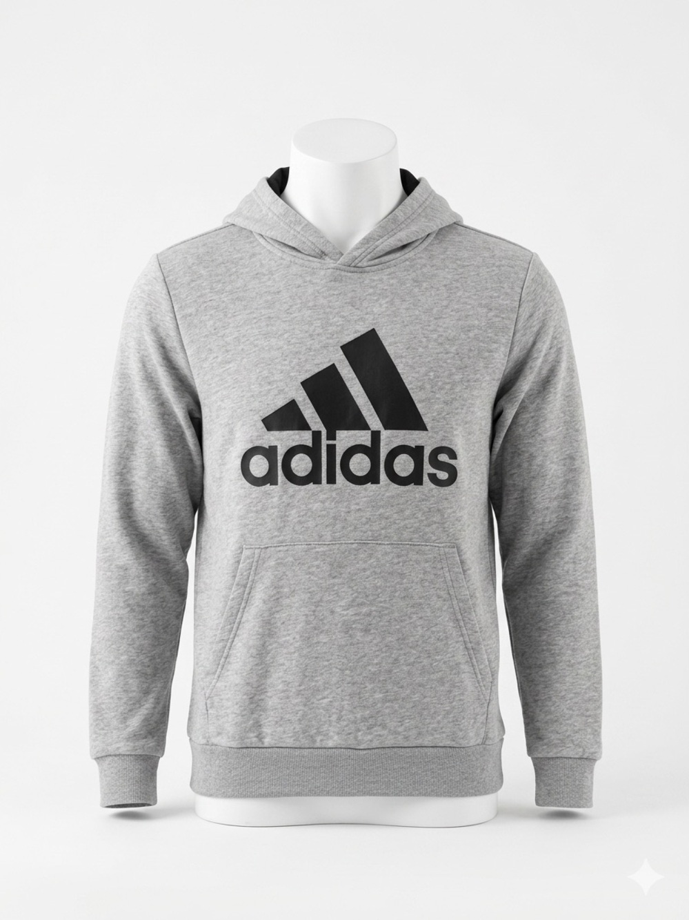 Adidas Essentials Big Logo Hoodie - Heather Gray Classic Sportswear